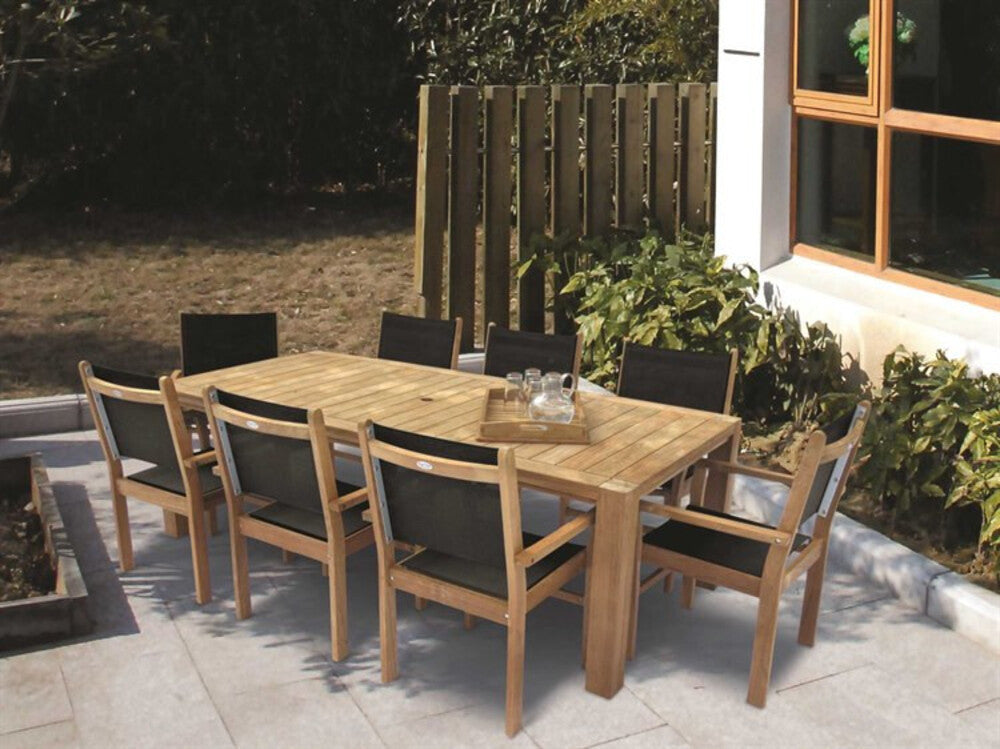 Captiva Casual 3 Piece Royal Teak Sling Outdoor Dining Set - CC3PRTSODS