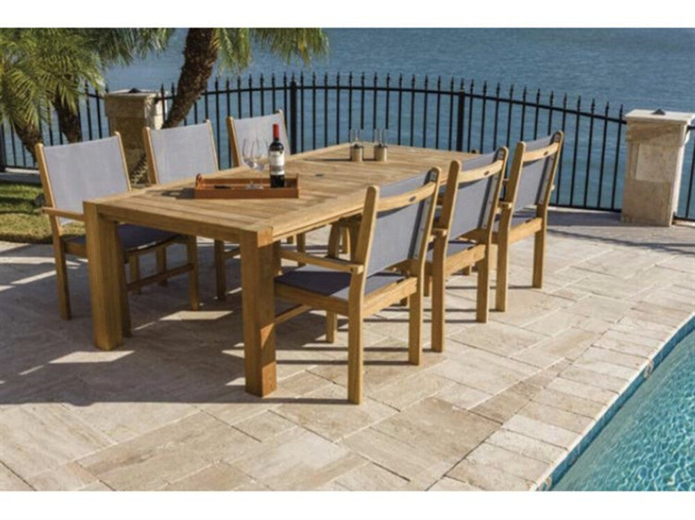 Captiva Casual Royal Teak Sling Stacking Chair-Gray - RLCAPG 2