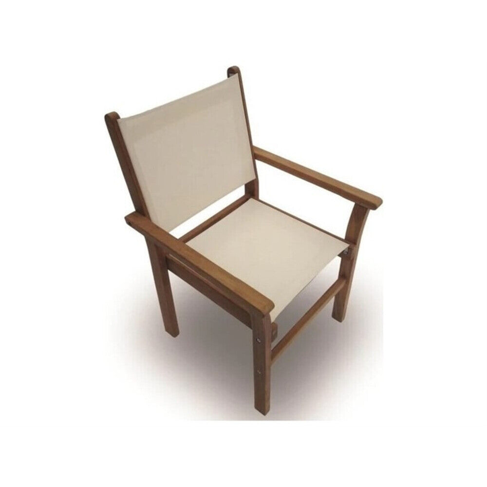 Captiva Casual Royal Teak Sling Stacking Chair-White - RLCAPW 1