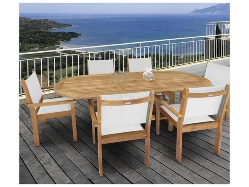 Captiva Casual Royal Teak Sling Stacking Chair-White - RLCAPW 2