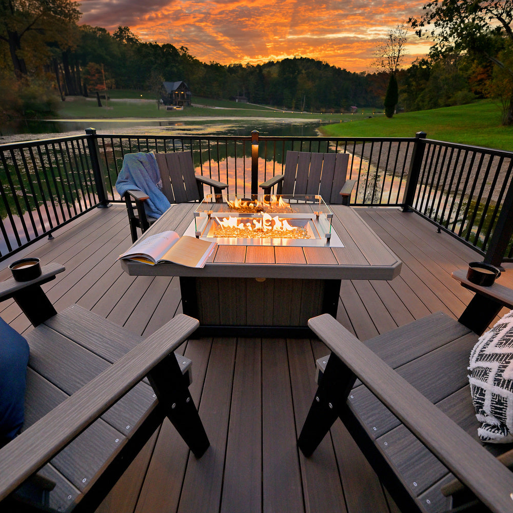 LuxCraft Lumin 51" Rectangular Fire Pit Table Additional Image - 1