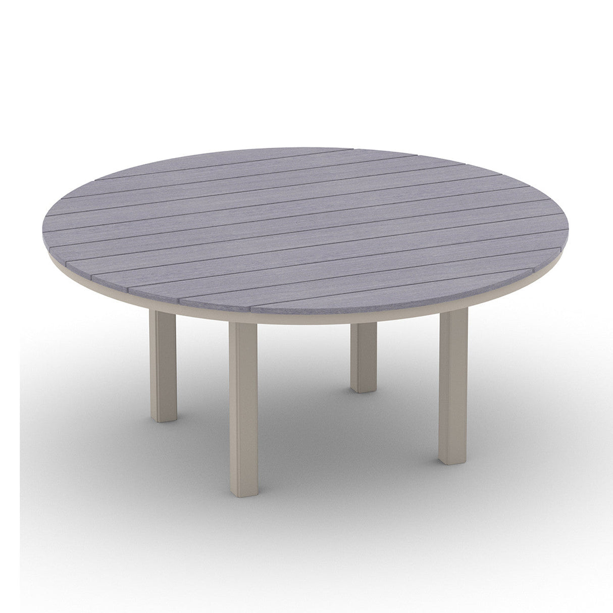 Telescope Dining Height 56" Round Aluminum Slat Top Table - 3110-2M00LEG