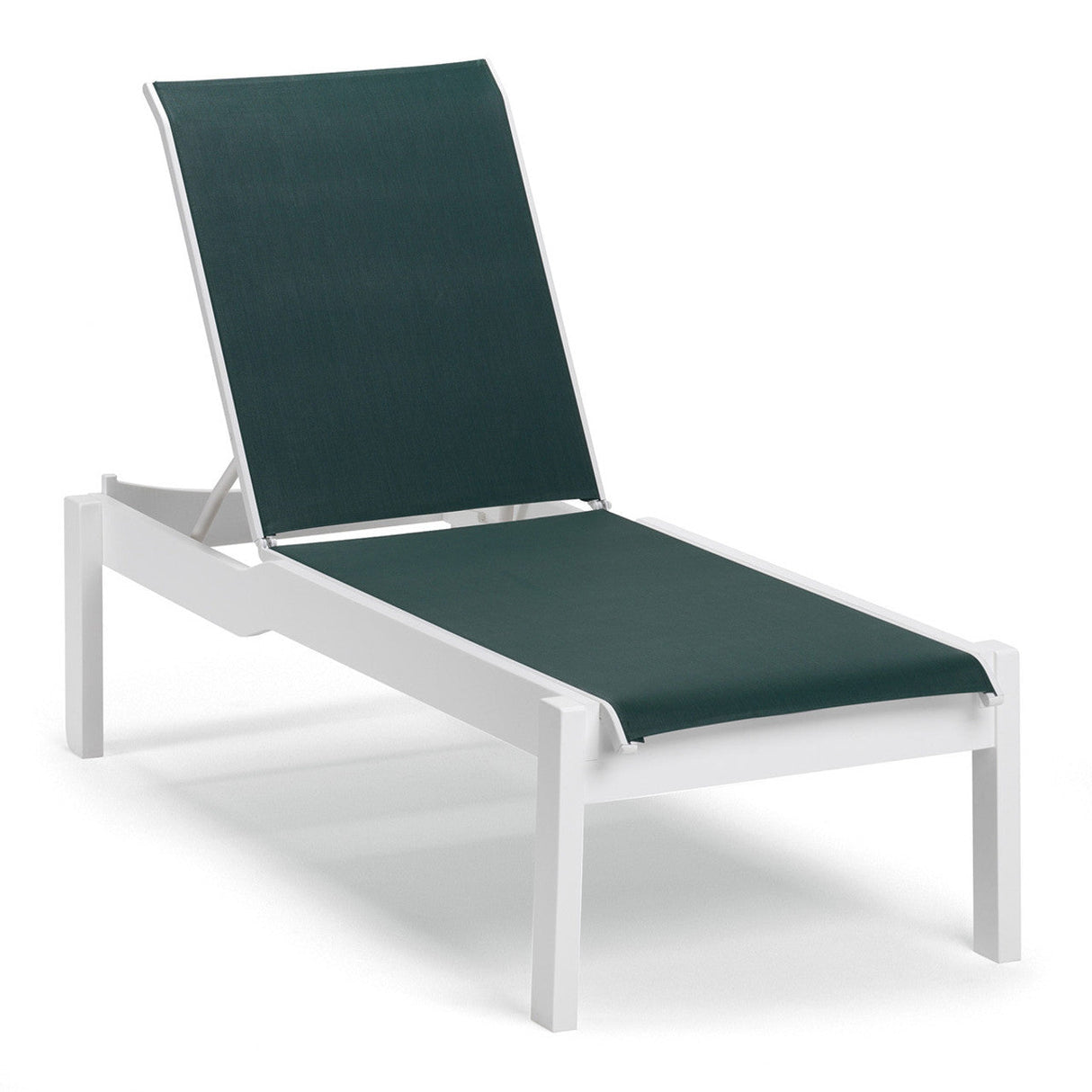 Telescope Leeward MGP Sling Lay Flat Stacking Armless Long Frame Chaise w/ Wheels - 9L20