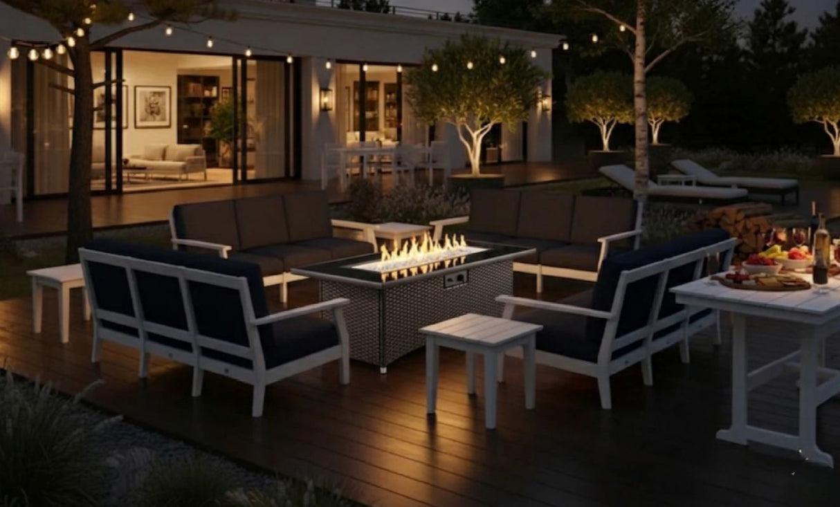 FREE Gas Firepit With Purchase Of Artifex 9 Piece Stanton Deep Seating Set