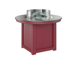 Berlin Gardens Donoma 44" Round Fire Table Dining with Hammered Top