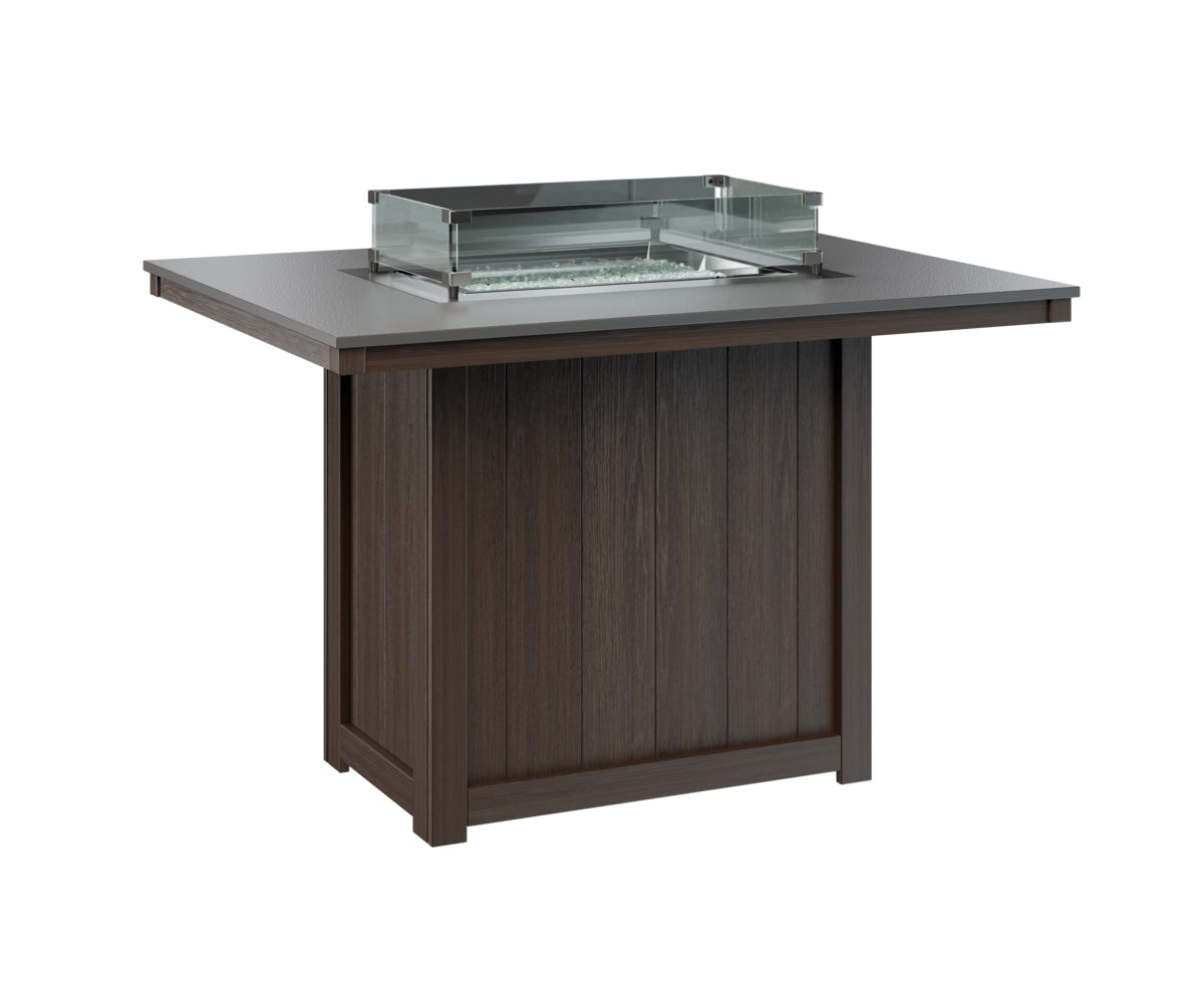Berlin Gardens Donoma 42" x 54" Rectangular Fire Table Counter with Hammered Top