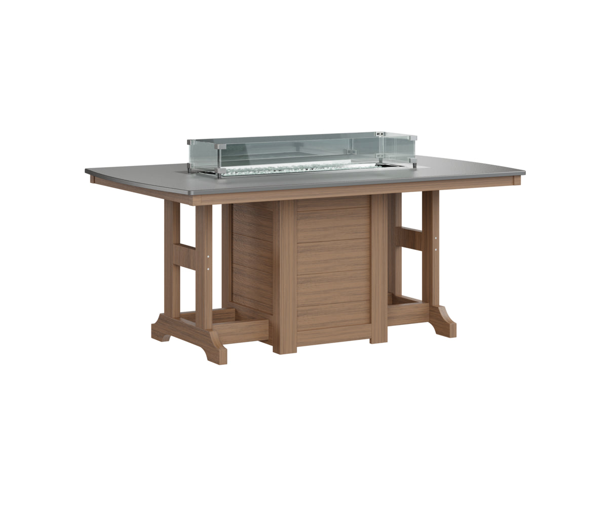 Berlin Gardens Garden Classic 44" x 72" Rectangular Fire Bar Table with Hammered Top