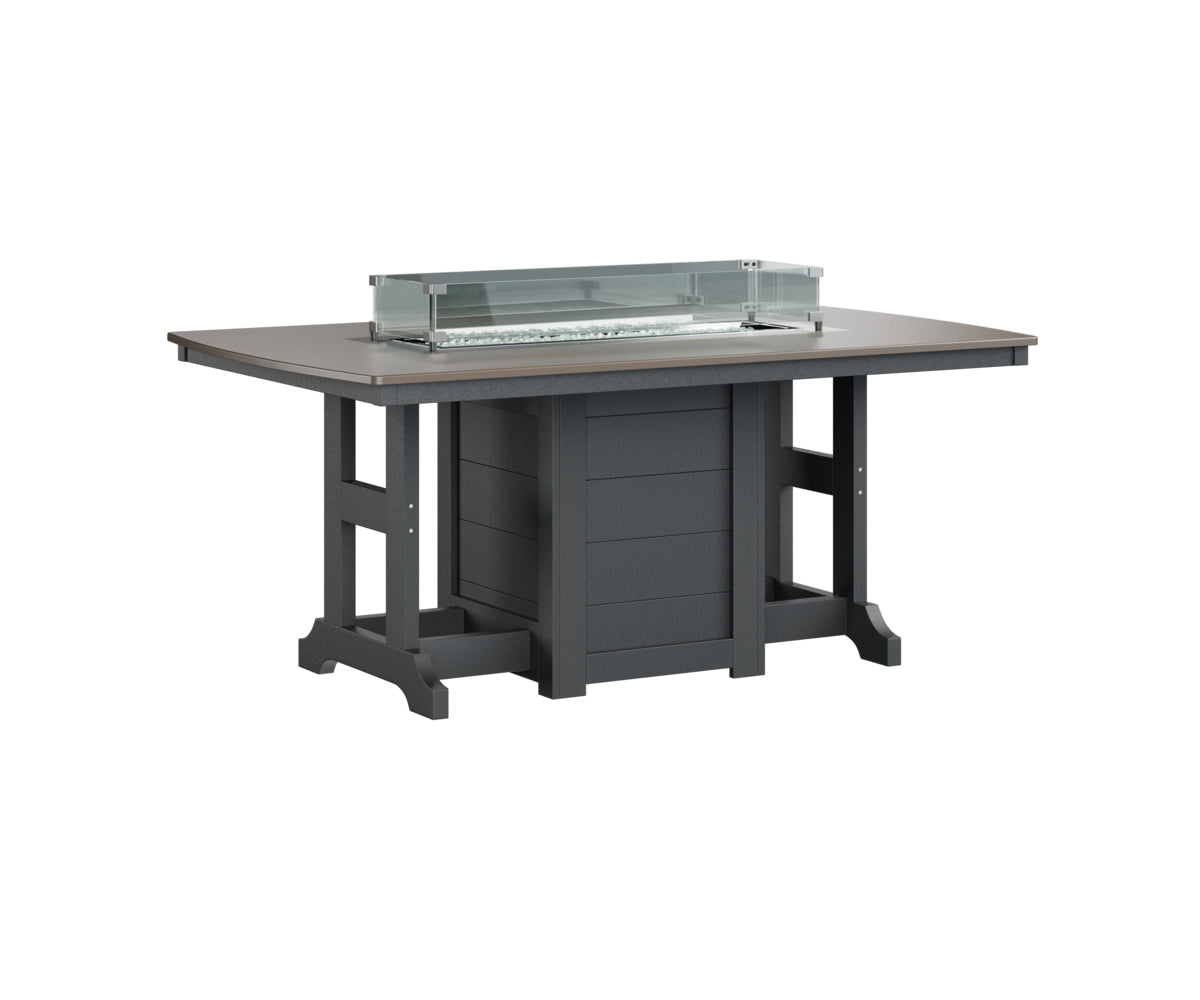 Berlin Gardens Garden Classic 44" x 72" Rectangular Fire Dining Table with Hammered Top
