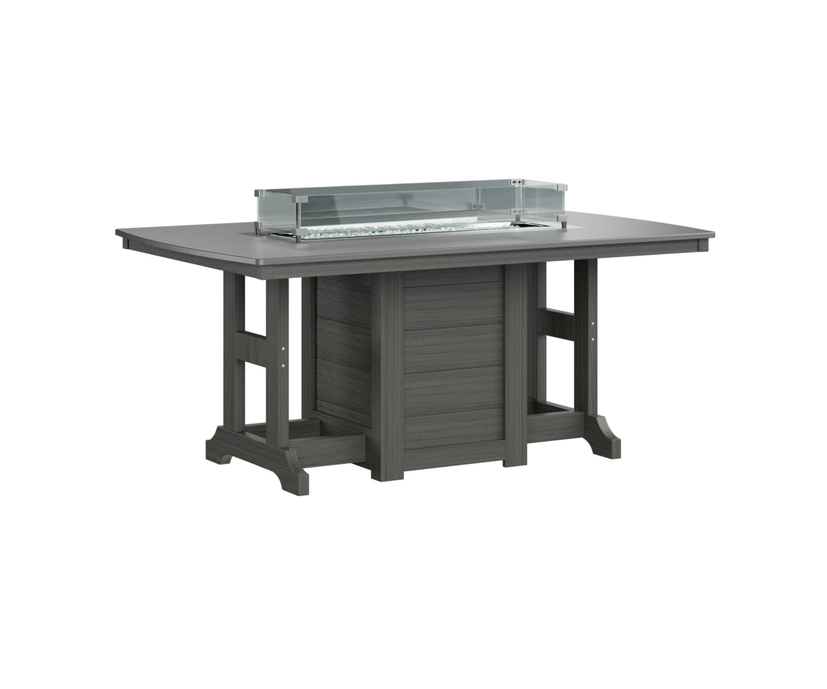 Berlin Gardens Garden Classic 44" x 72" Rectangular Fire Bar Table with Hammered Top