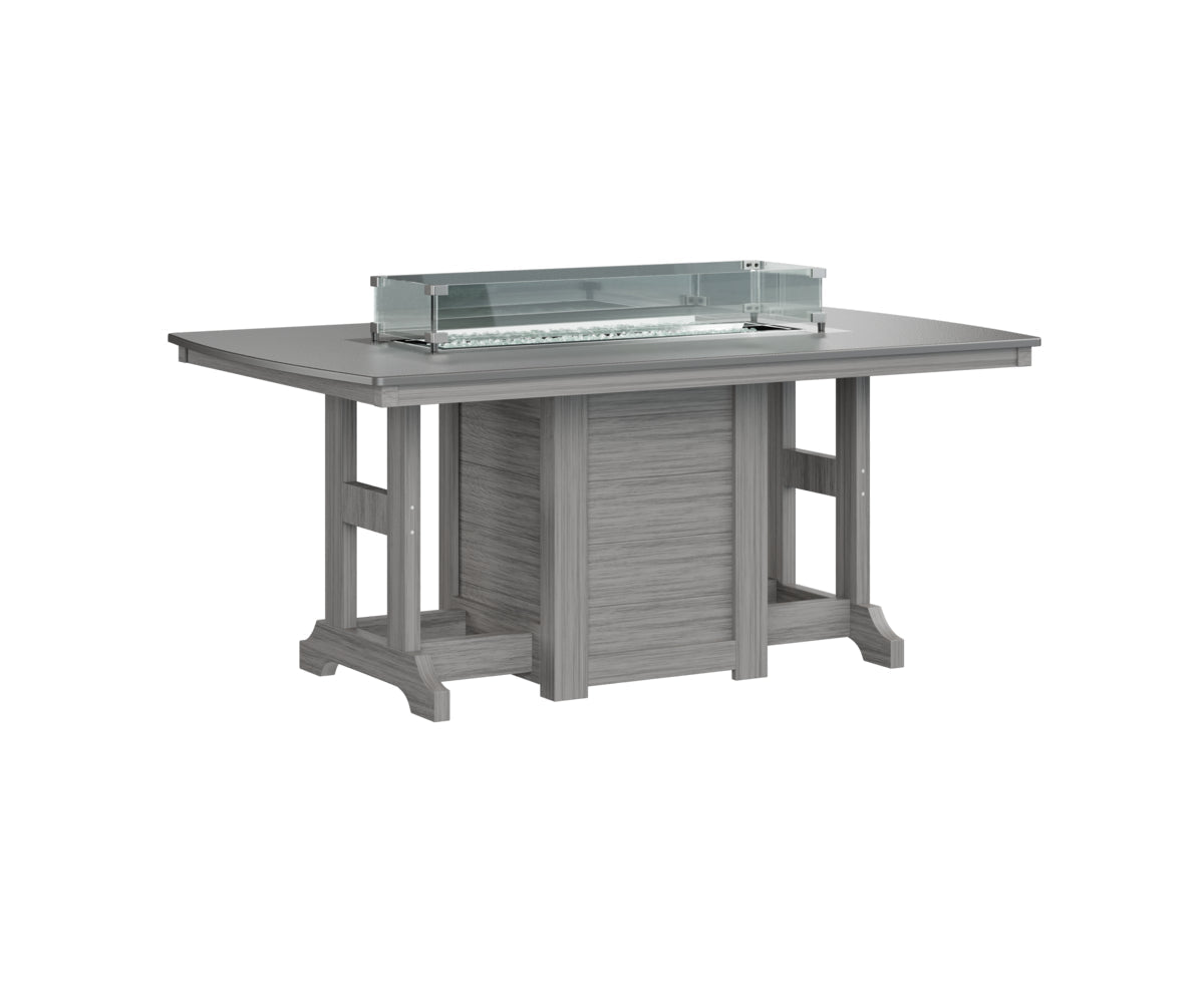 Berlin Gardens Garden Classic 44" x 72" Rectangular Fire Bar Table with Hammered Top