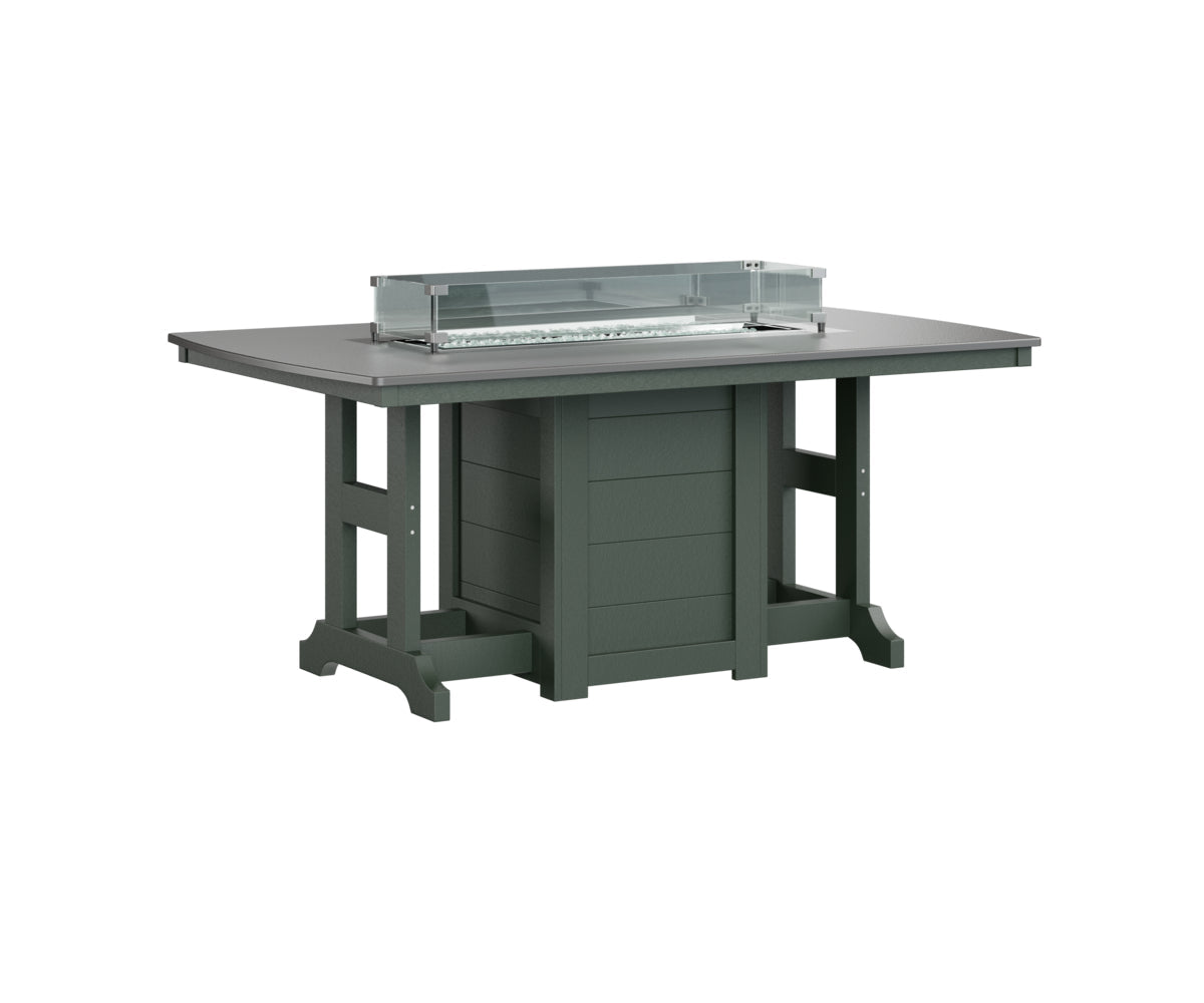 Berlin Gardens Garden Classic 44" x 72" Rectangular Fire Bar Table with Hammered Top
