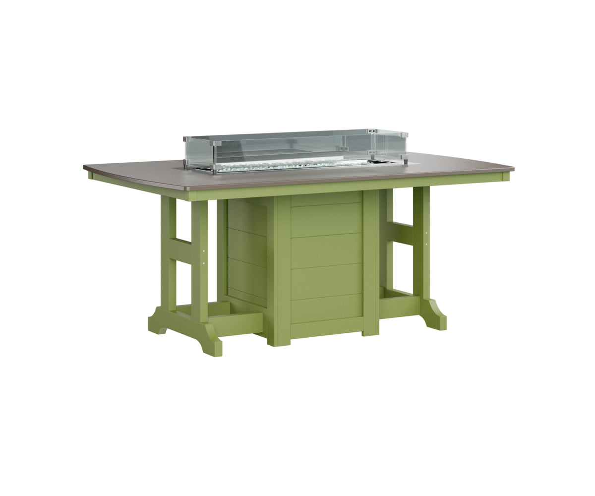 Berlin Gardens Garden Classic 44" x 72" Rectangular Fire Dining Table with Hammered Top