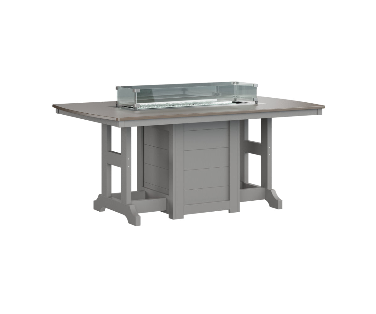 Berlin Gardens Garden Classic 44" x 72" Rectangular Fire Bar Table with Hammered Top