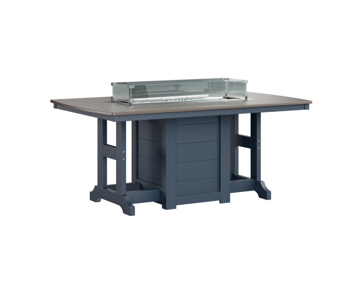 Berlin Gardens Garden Classic 44" x 72" Rectangular Fire Bar Table with Hammered Top