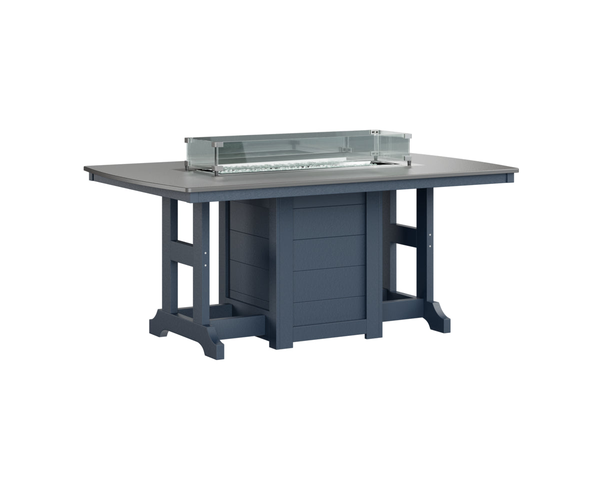 Berlin Gardens Garden Classic 44" x 72" Rectangular Fire Bar Table with Hammered Top