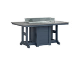 Berlin Gardens Garden Classic 44" x 72" Rectangular Fire Bar Table with Hammered Top