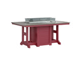 Berlin Gardens Garden Classic 44" x 72" Rectangular Fire Bar Table with Hammered Top
