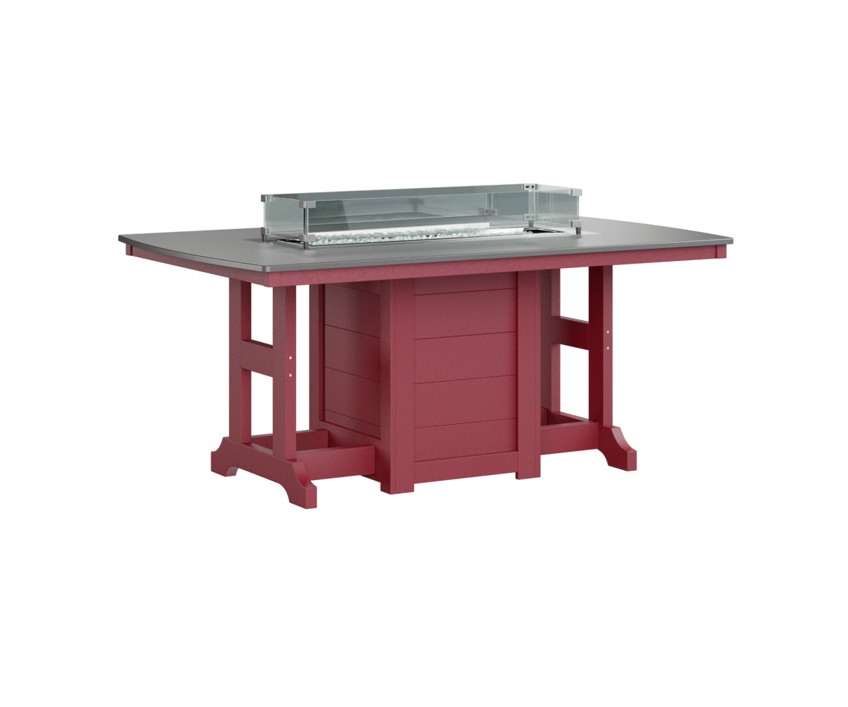 Berlin Gardens Garden Classic 44" x 72" Rectangular Fire Bar Table with Hammered Top