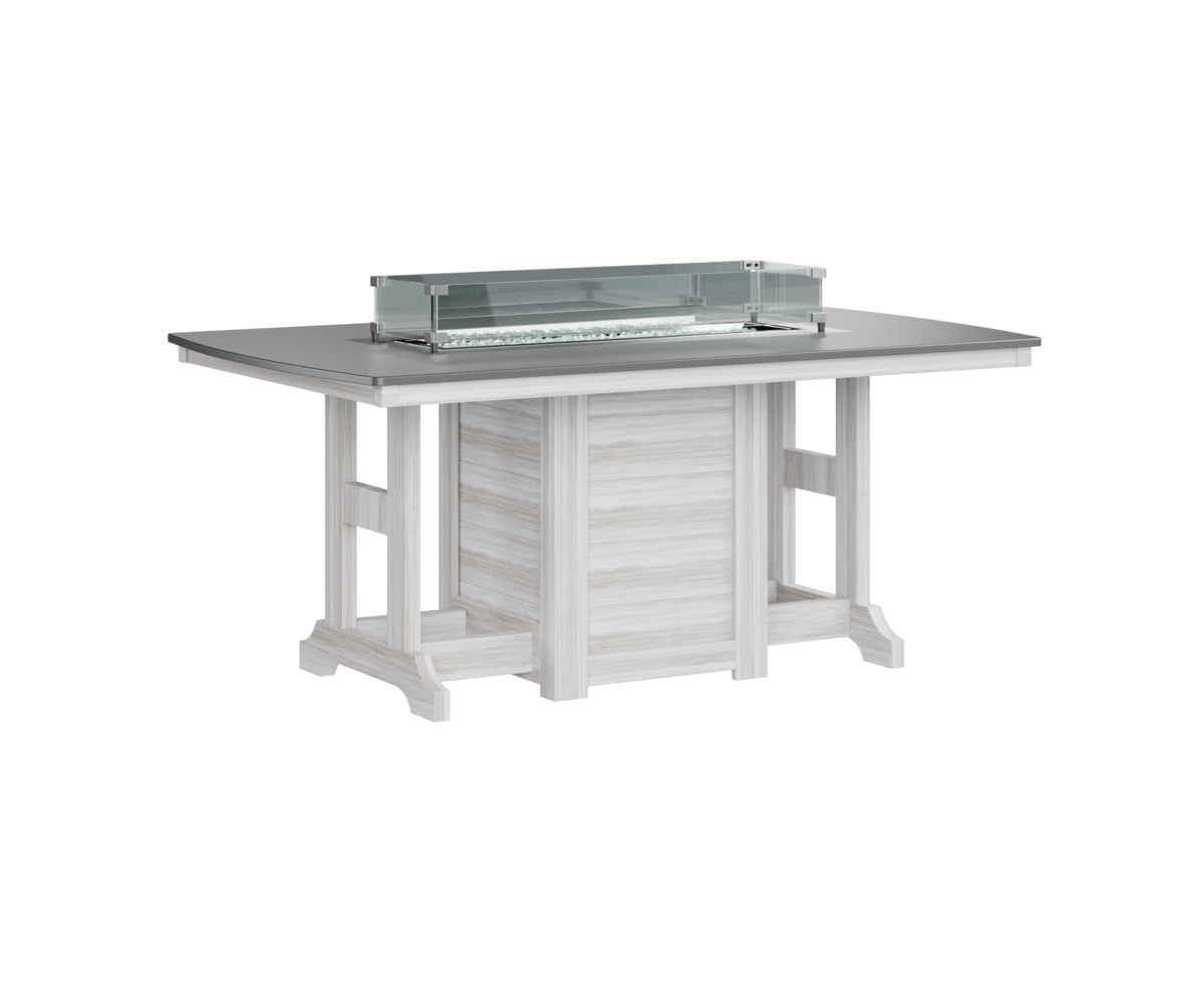 Berlin Gardens Garden Classic 44" x 72" Rectangular Fire Bar Table with Hammered Top