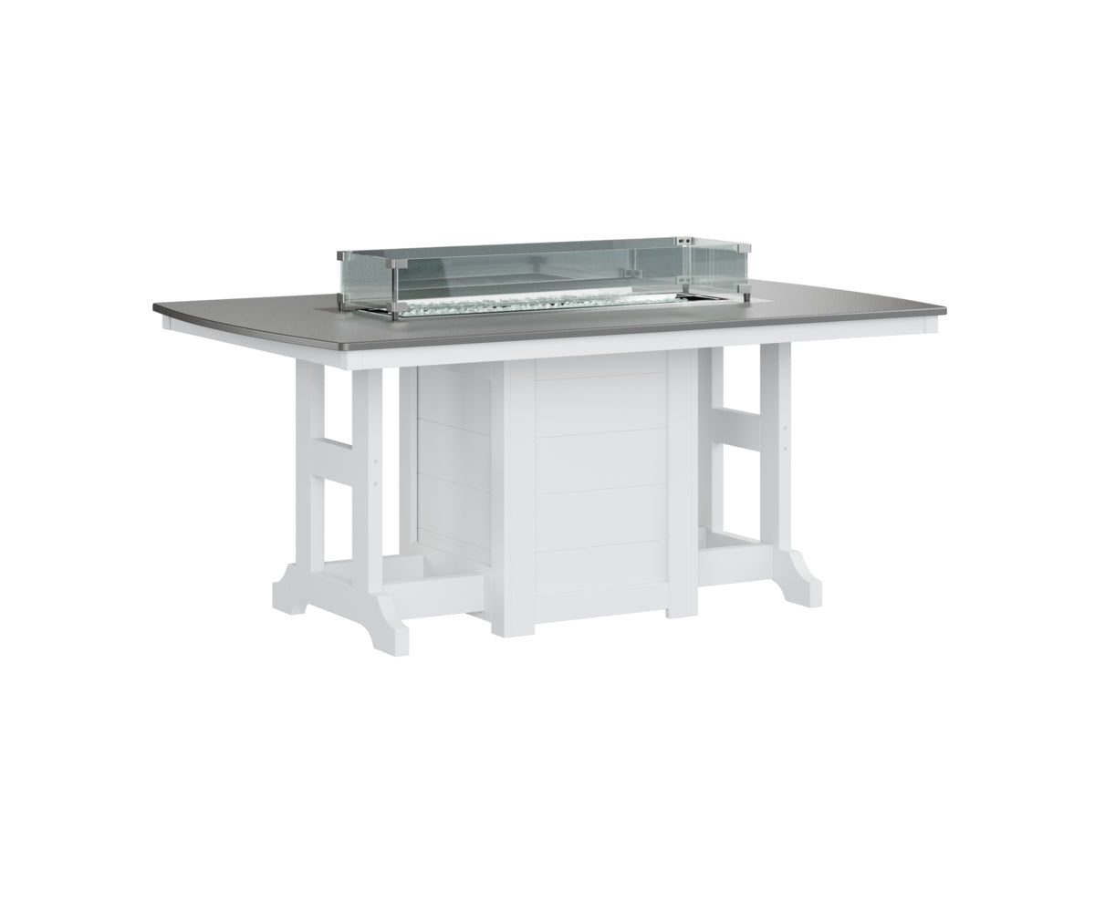 Berlin Gardens Garden Classic 44" x 72" Rectangular Fire Bar Table with Hammered Top