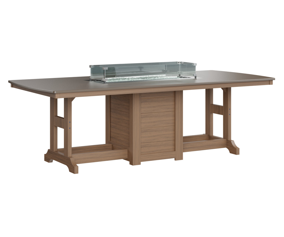 Berlin Gardens Garden Classic 44" x 96" Rectangular Fire Dining Table with Hammered Top