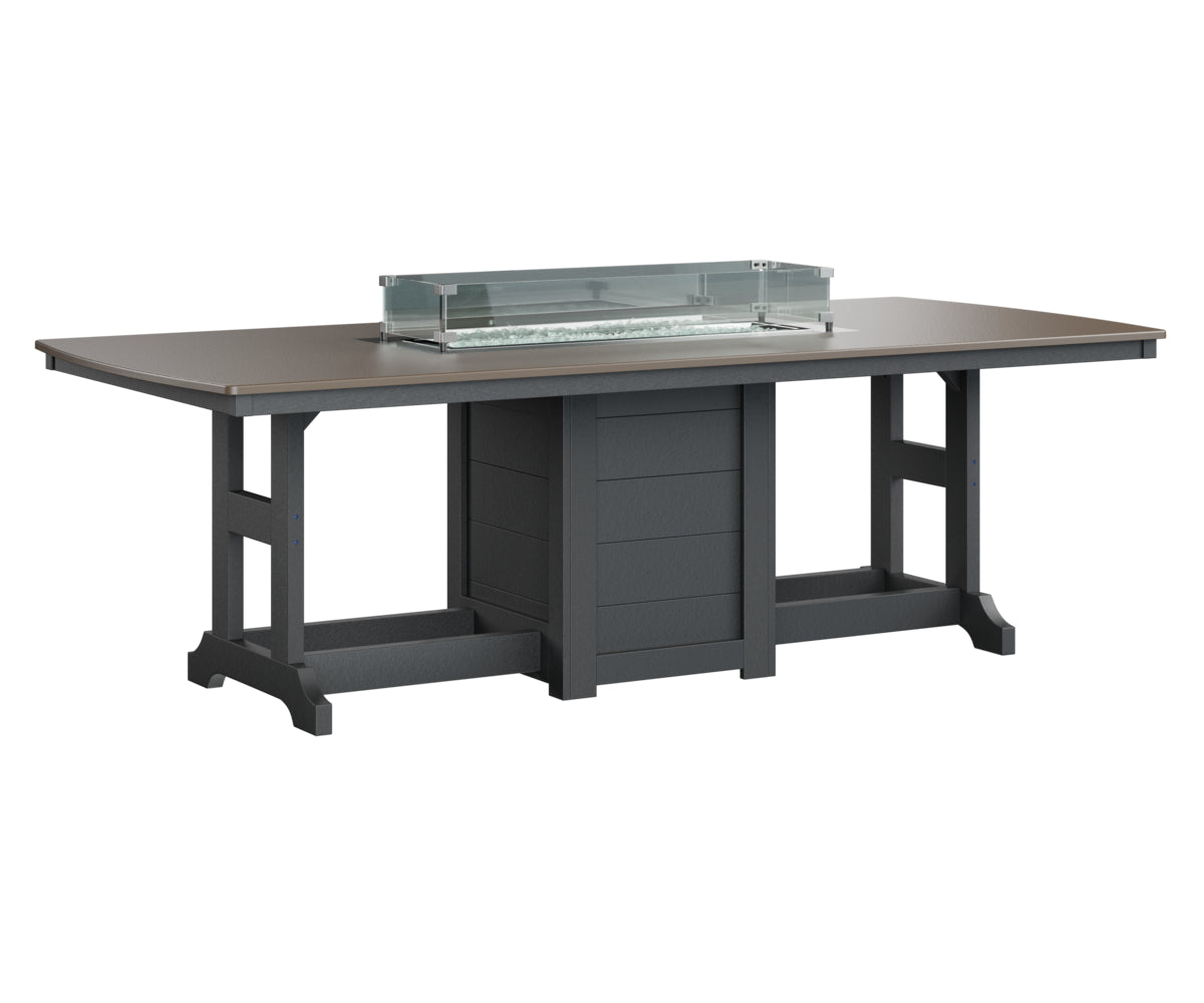 Berlin Gardens Garden Classic 44" x 96" Rectangular Fire Bar Table with Hammered Top