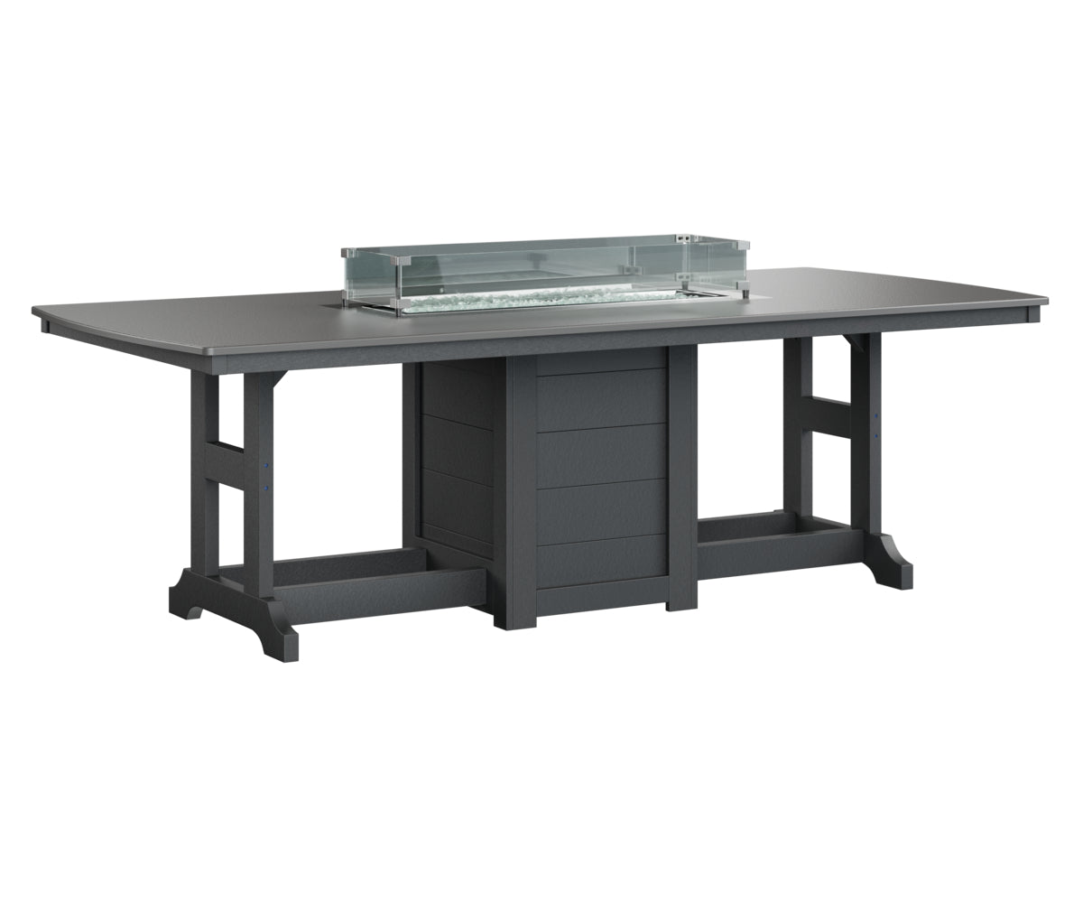 Berlin Gardens Garden Classic 44" x 96" Rectangular Fire Bar Table with Hammered Top