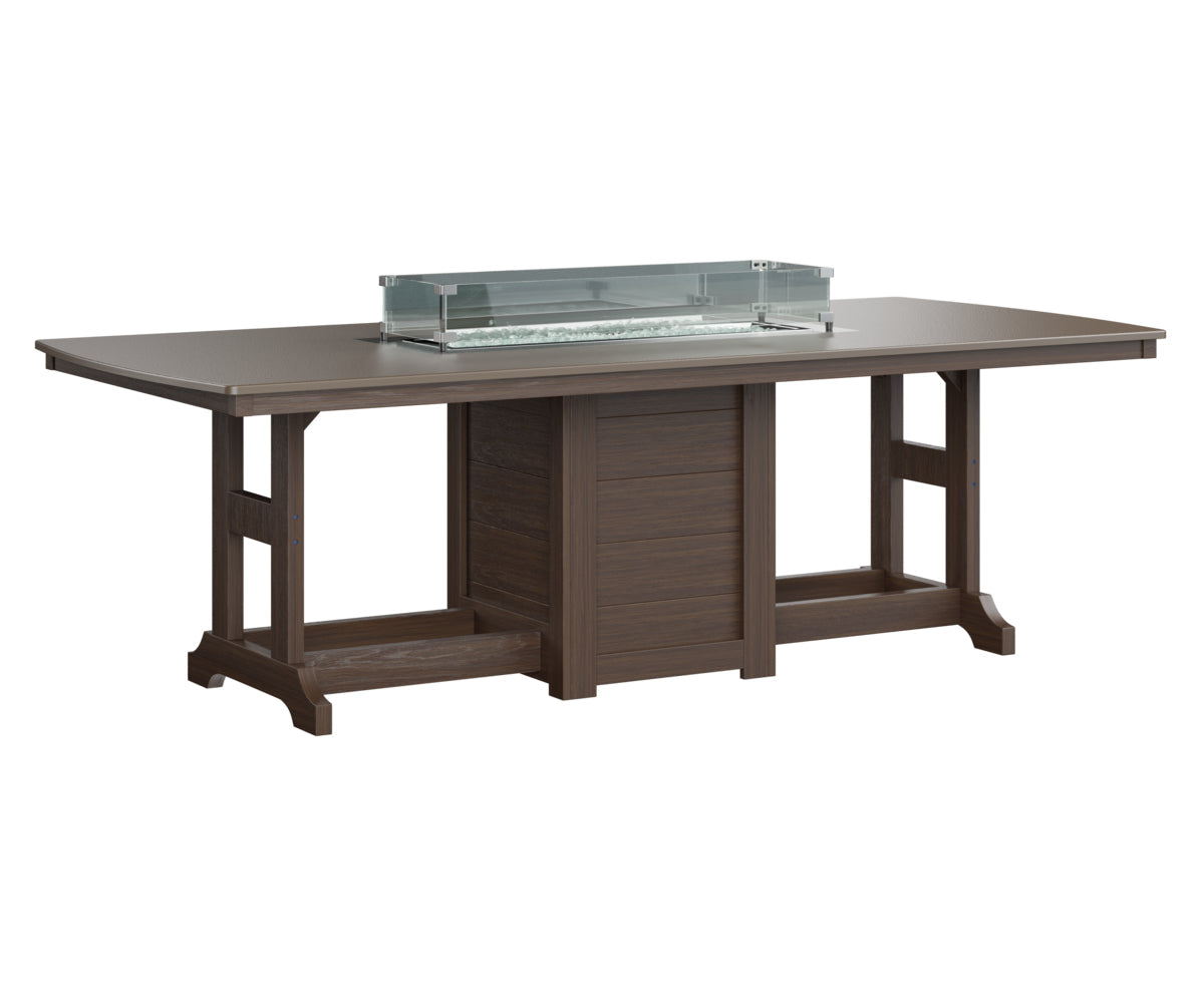 Berlin Gardens Garden Classic 44" x 96" Rectangular Fire Dining Table with Hammered Top
