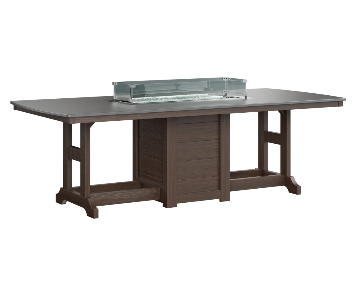 Berlin Gardens Garden Classic 44" x 96" Rectangular Fire Bar Table with Hammered Top