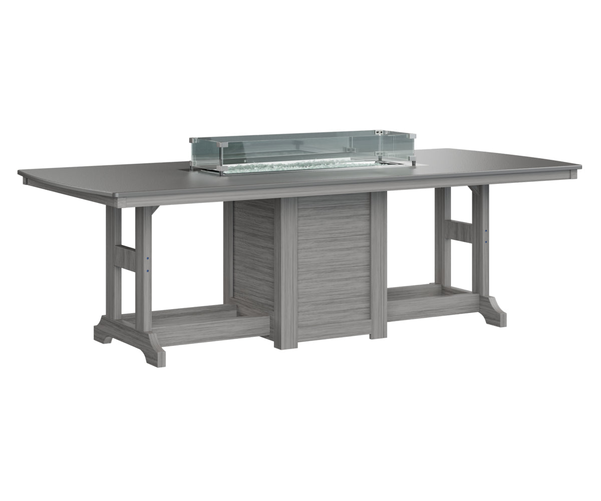 Berlin Gardens Garden Classic 44" x 96" Rectangular Fire Dining Table with Hammered Top