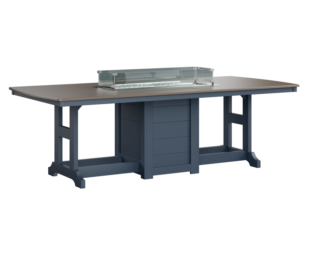 Berlin Gardens Garden Classic 44" x 96" Rectangular Fire Bar Table with Hammered Top
