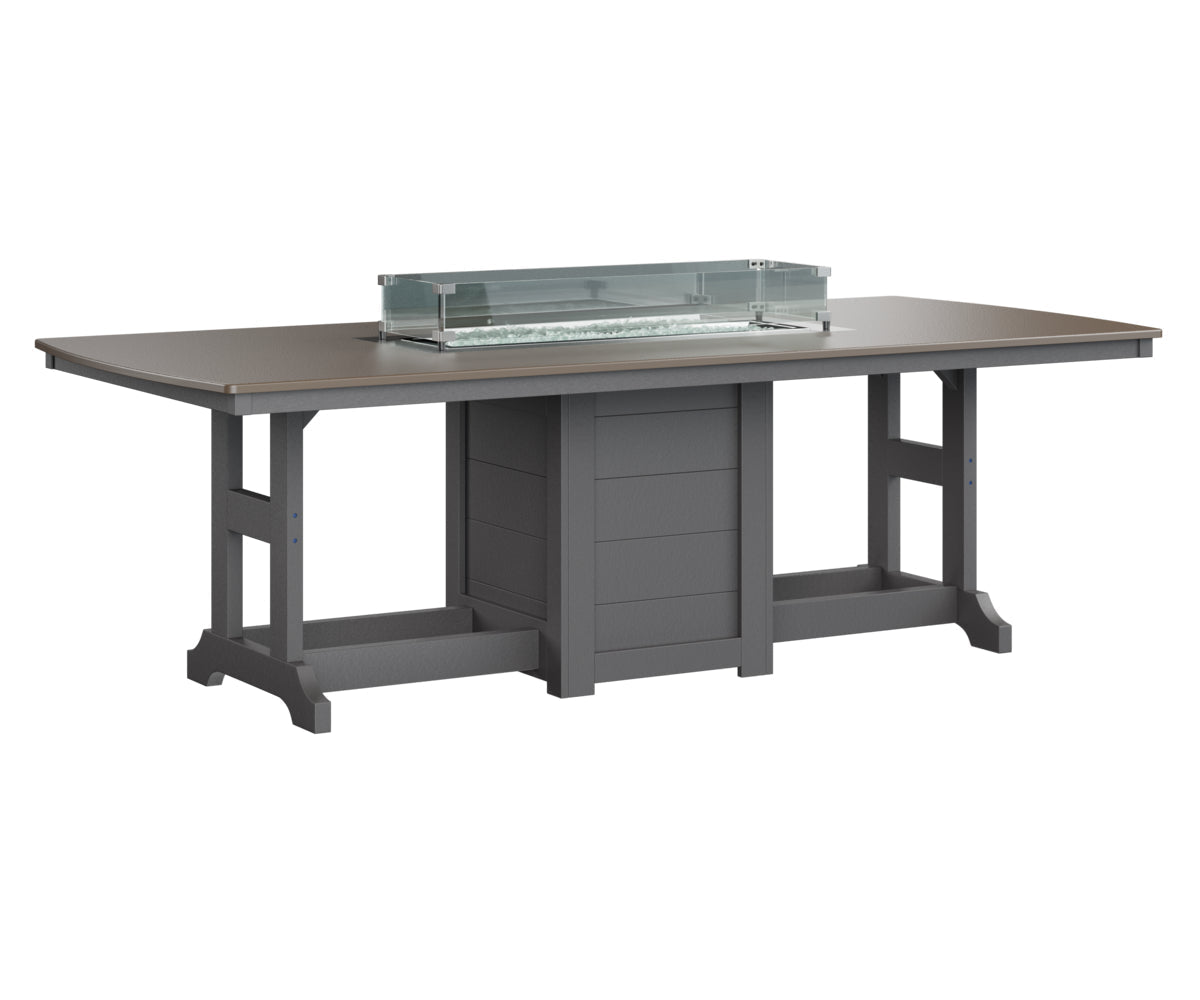 Berlin Gardens Garden Classic 44" x 96" Rectangular Fire Bar Table with Hammered Top