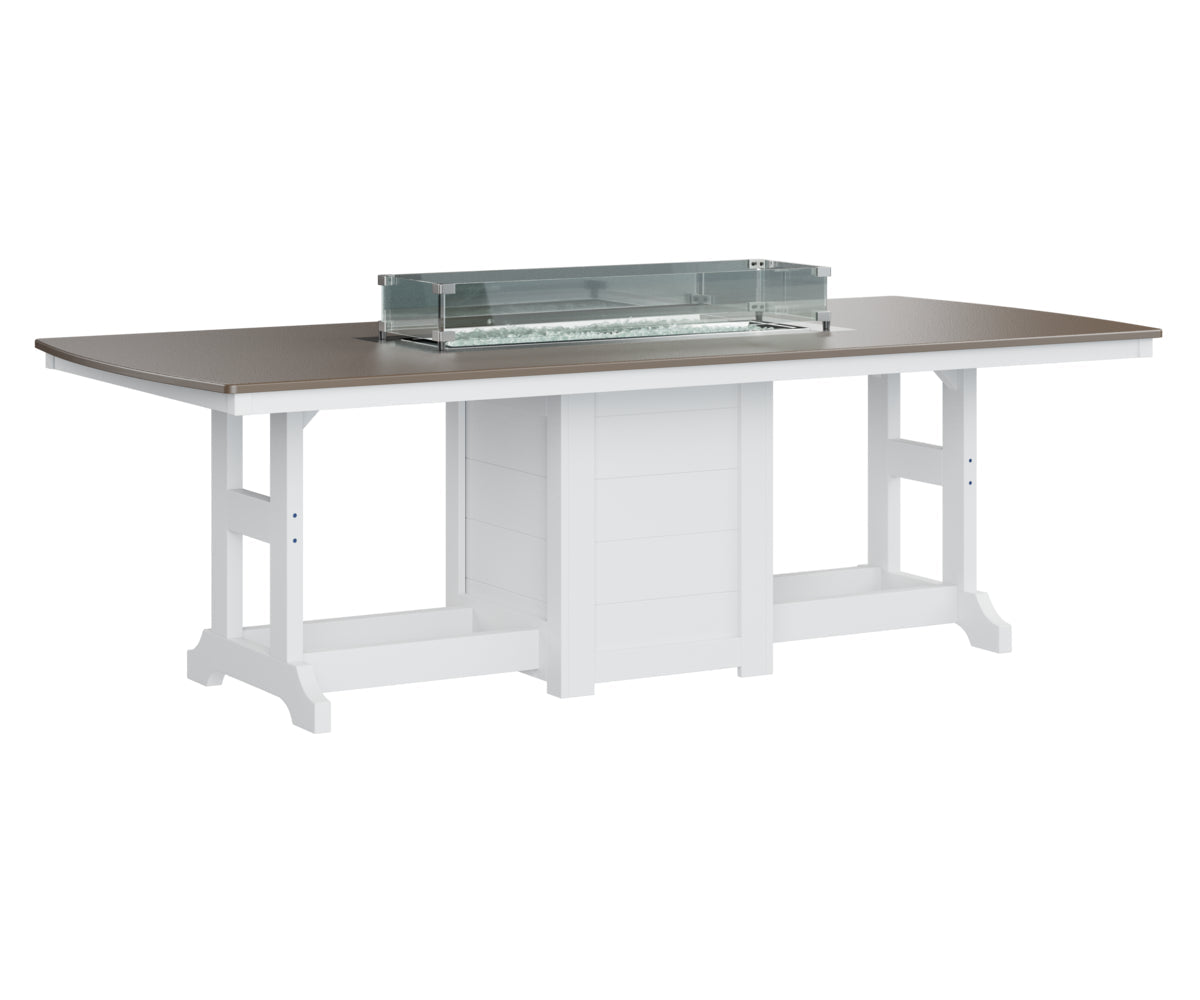 Berlin Gardens Garden Classic 44" x 96" Rectangular Fire Dining Table with Hammered Top