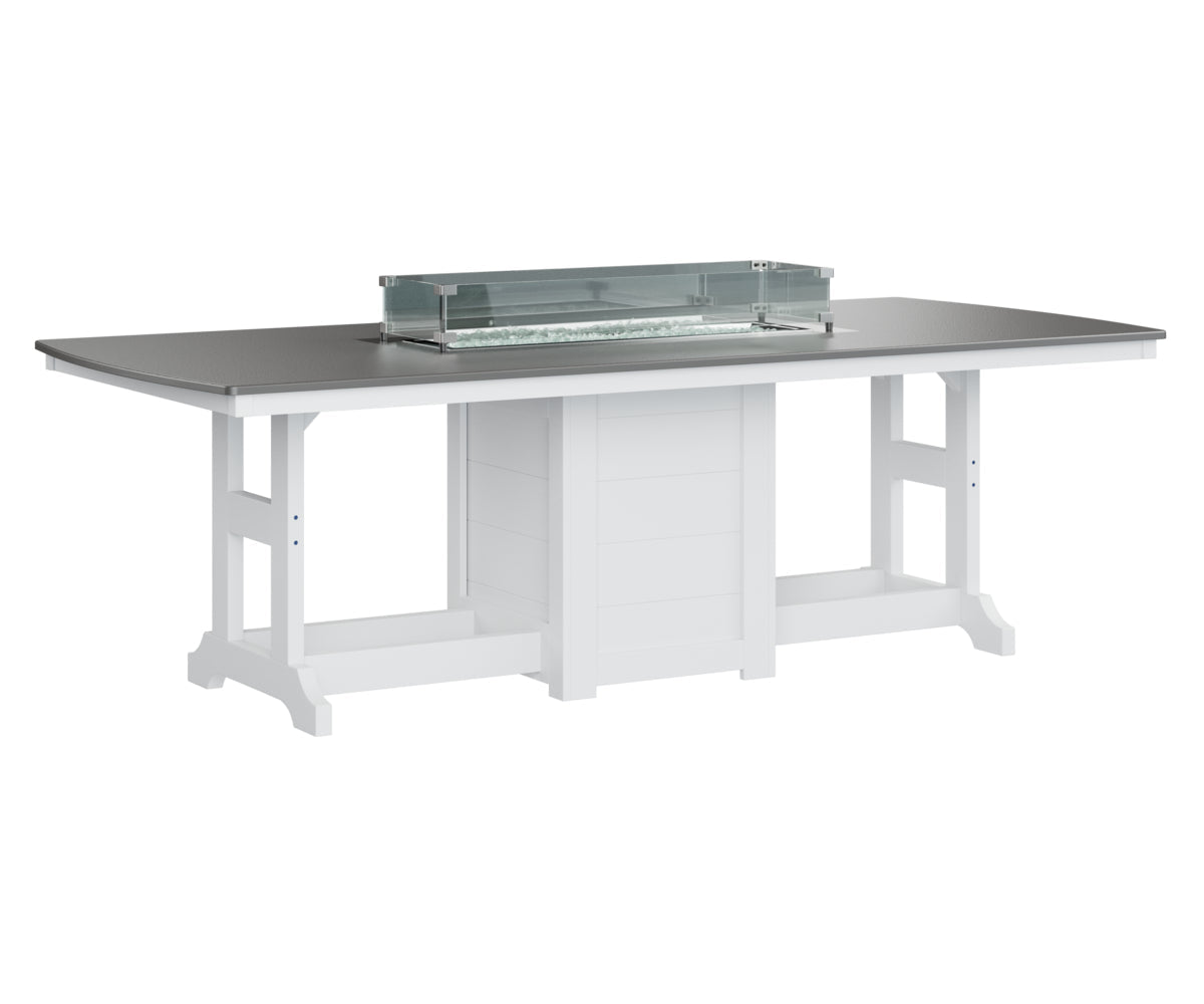 Berlin Gardens Garden Classic 44" x 96" Rectangular Fire Dining Table with Hammered Top