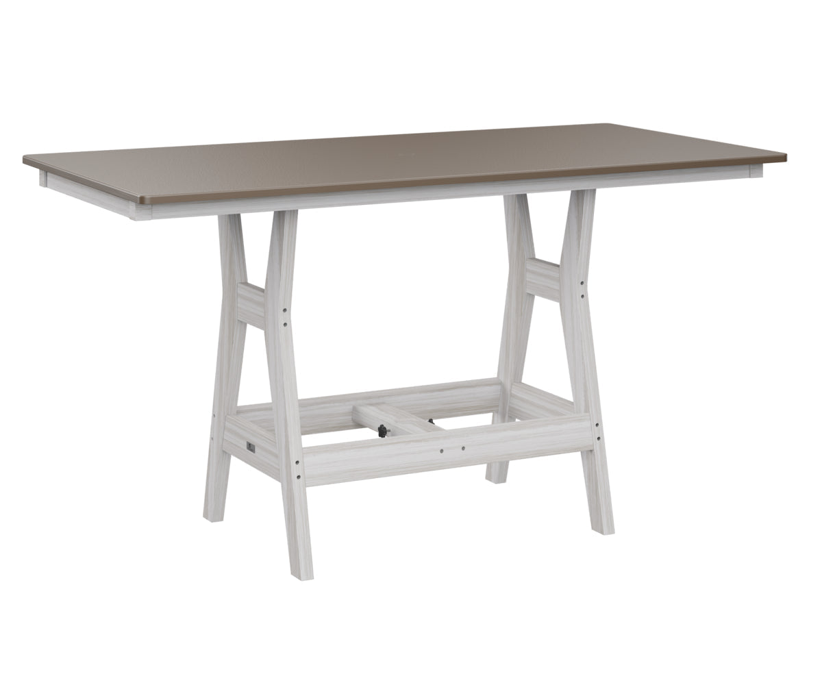 Berlin Gardens Harbor Counter Tables 33" x 66" Rectangular Counter Table with Hammered Top