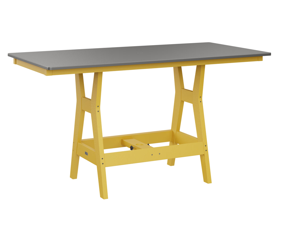 Berlin Gardens Harbor Counter Tables 33" x 66" Rectangular Counter Table with Hammered Top