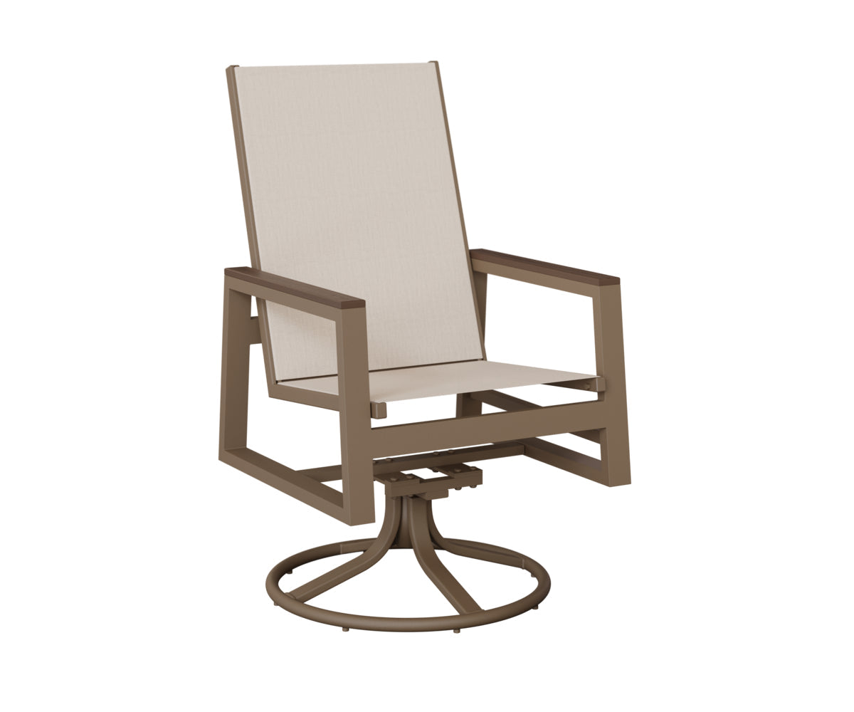 Berlin Gardens Vida High Back Regular Sling Swivel Rocker Dining Chair