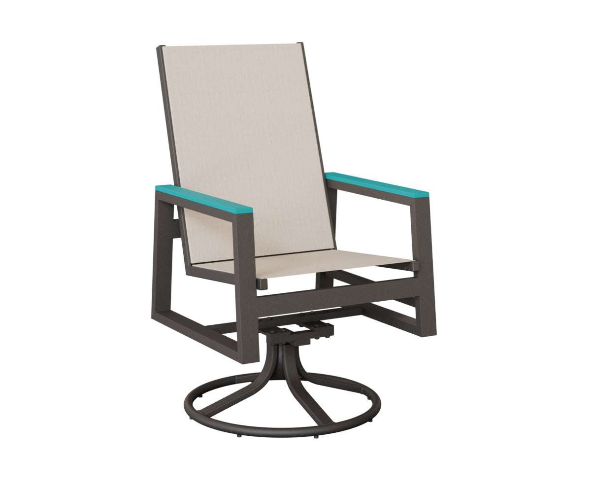Berlin Gardens Vida High Back Regular Sling Swivel Rocker Dining Chair