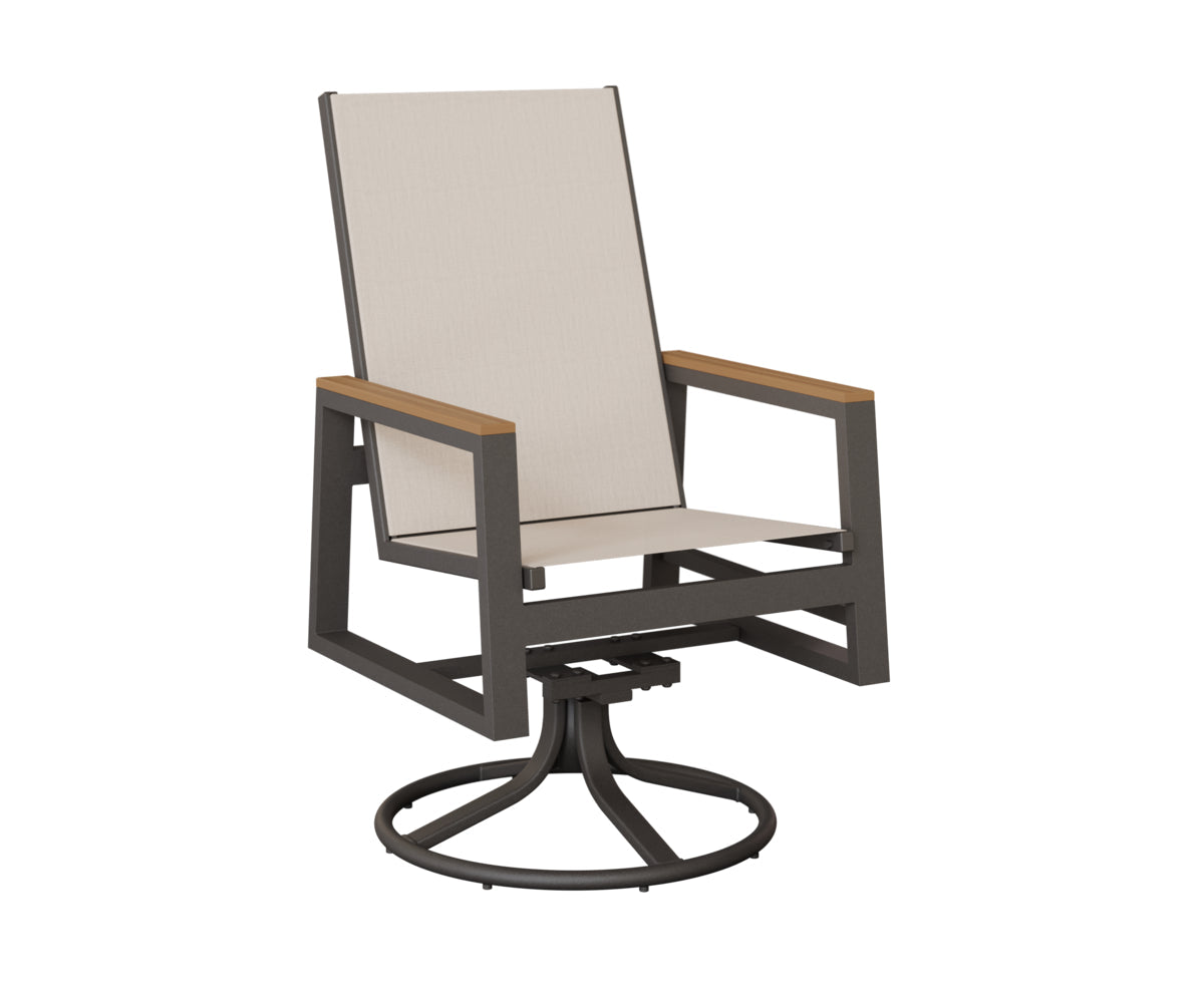 Berlin Gardens Vida High Back Regular Sling Swivel Rocker Dining Chair