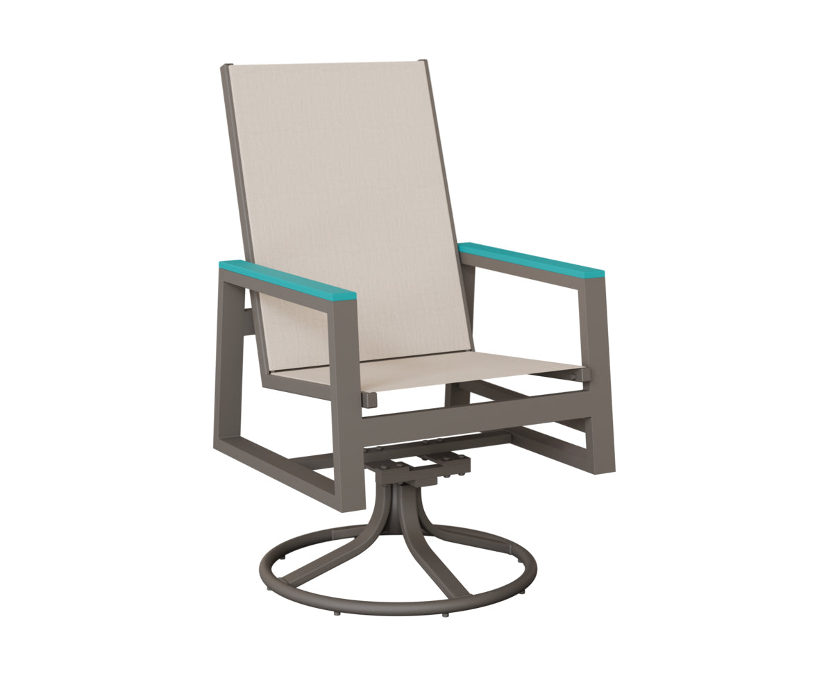 Berlin Gardens Vida High Back Regular Sling Swivel Rocker Dining Chair