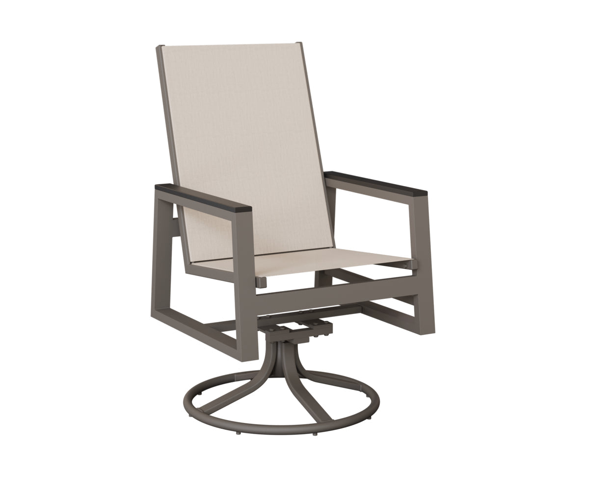 Berlin Gardens Vida High Back Regular Sling Swivel Rocker Dining Chair