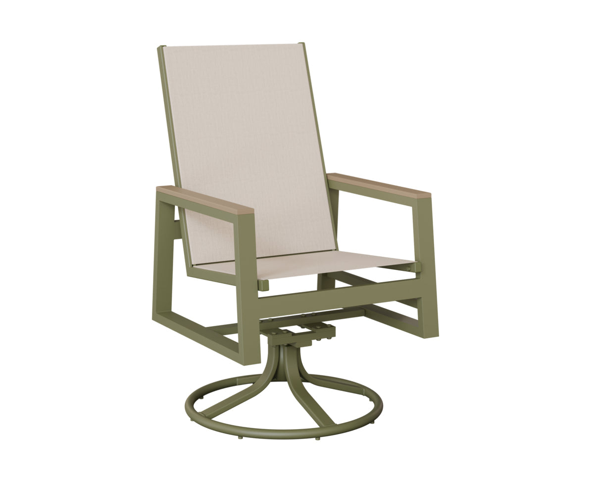 Berlin Gardens Vida High Back Regular Sling Swivel Rocker Dining Chair