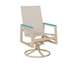 Berlin Gardens Vida High Back Padded Sling Swivel Rocker Dining Chair