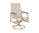 Berlin Gardens Vida High Back Padded Sling Swivel Rocker Dining Chair
