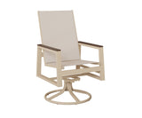 Berlin Gardens Vida High Back Padded Sling Swivel Rocker Dining Chair