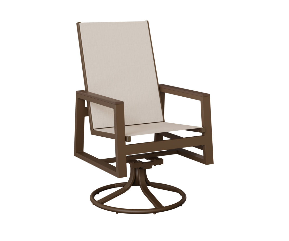 Berlin Gardens Vida High Back Regular Sling Swivel Rocker Dining Chair