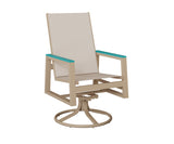 Berlin Gardens Vida High Back Padded Sling Swivel Rocker Dining Chair