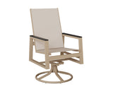 Berlin Gardens Vida High Back Padded Sling Swivel Rocker Dining Chair