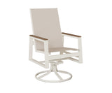 Berlin Gardens Vida High Back Padded Sling Swivel Rocker Dining Chair