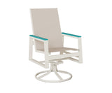 Berlin Gardens Vida High Back Padded Sling Swivel Rocker Dining Chair